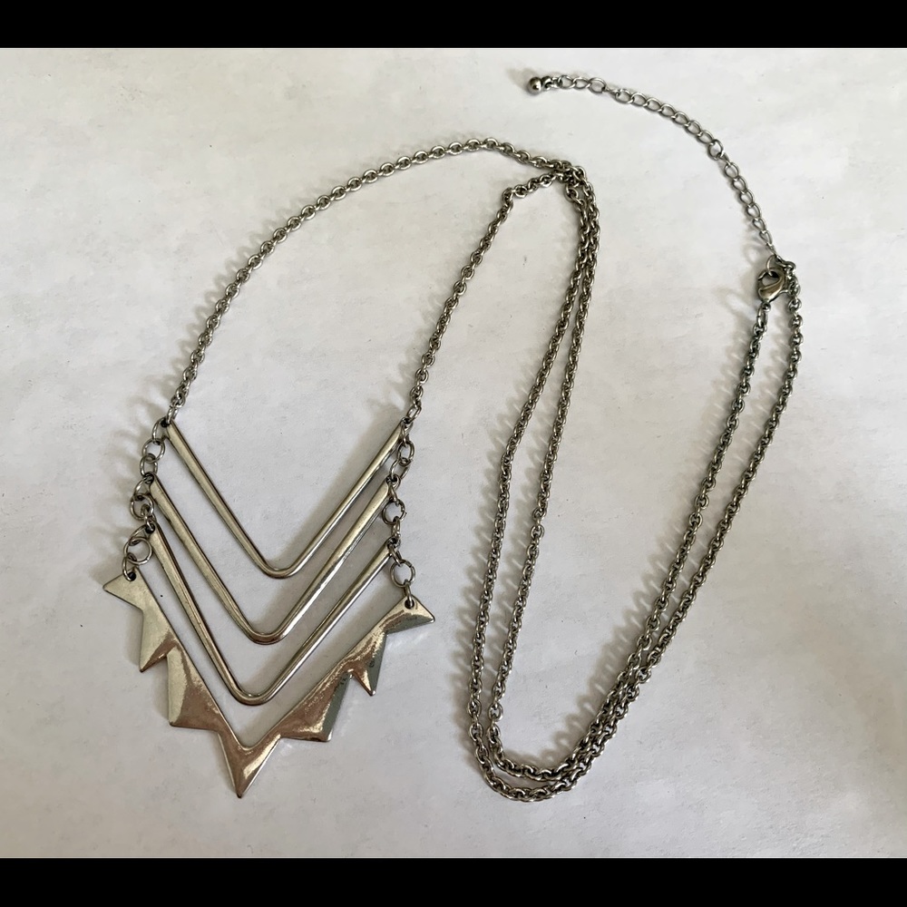 Silver long necklace